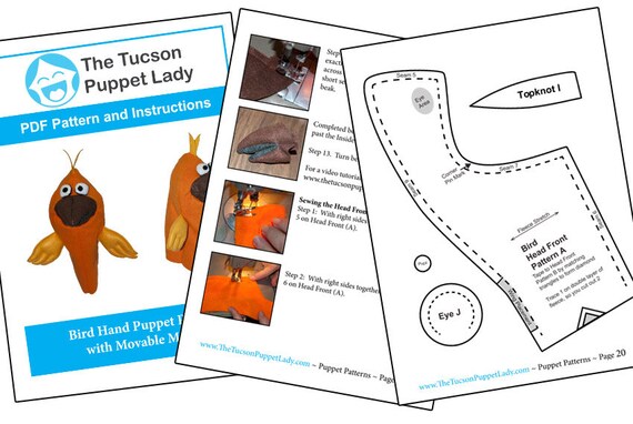 Bird Hand Puppet Pattern With Movable Mouth