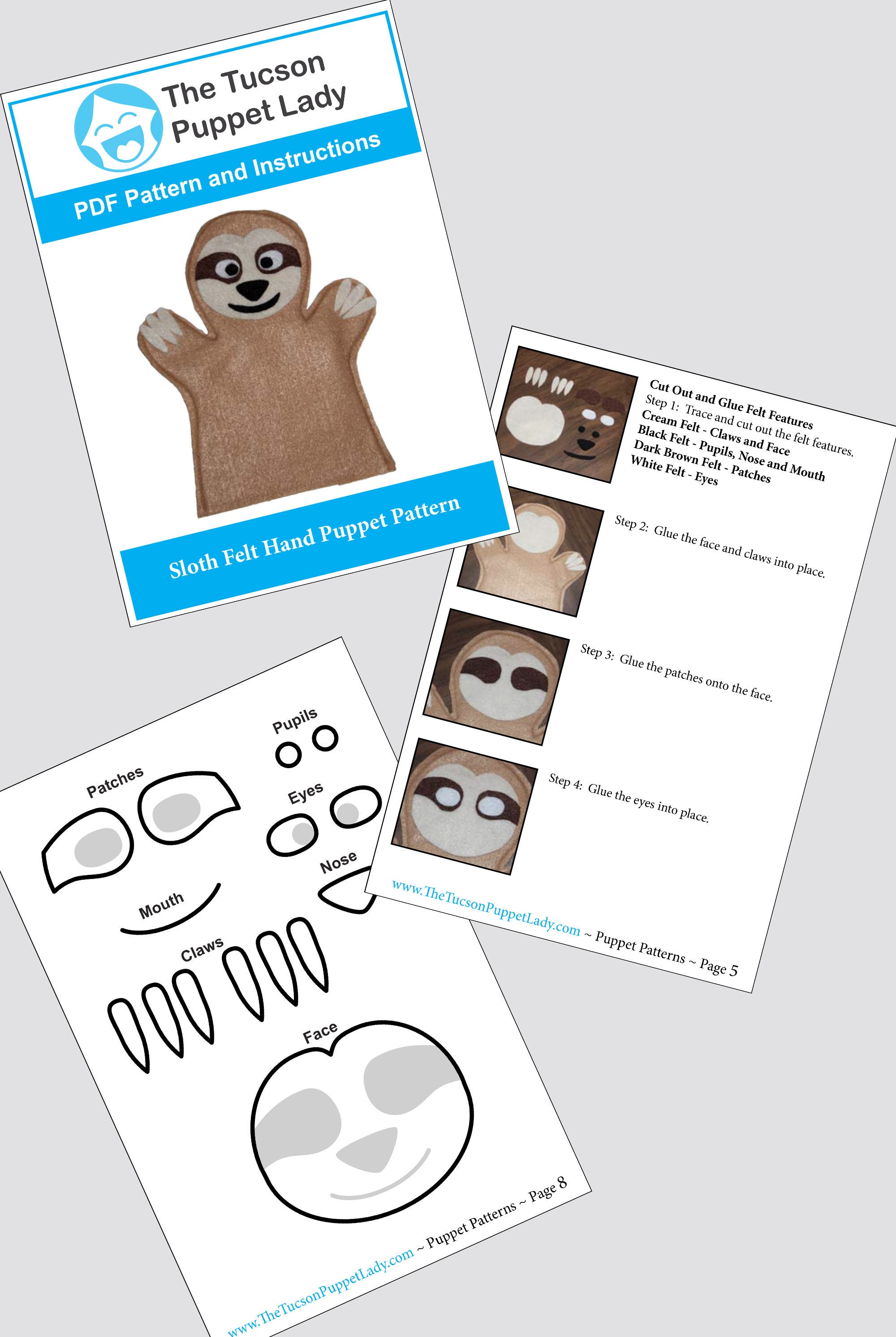 Animal Felt Hand Puppet Pattern Bundle 1 - Etsy