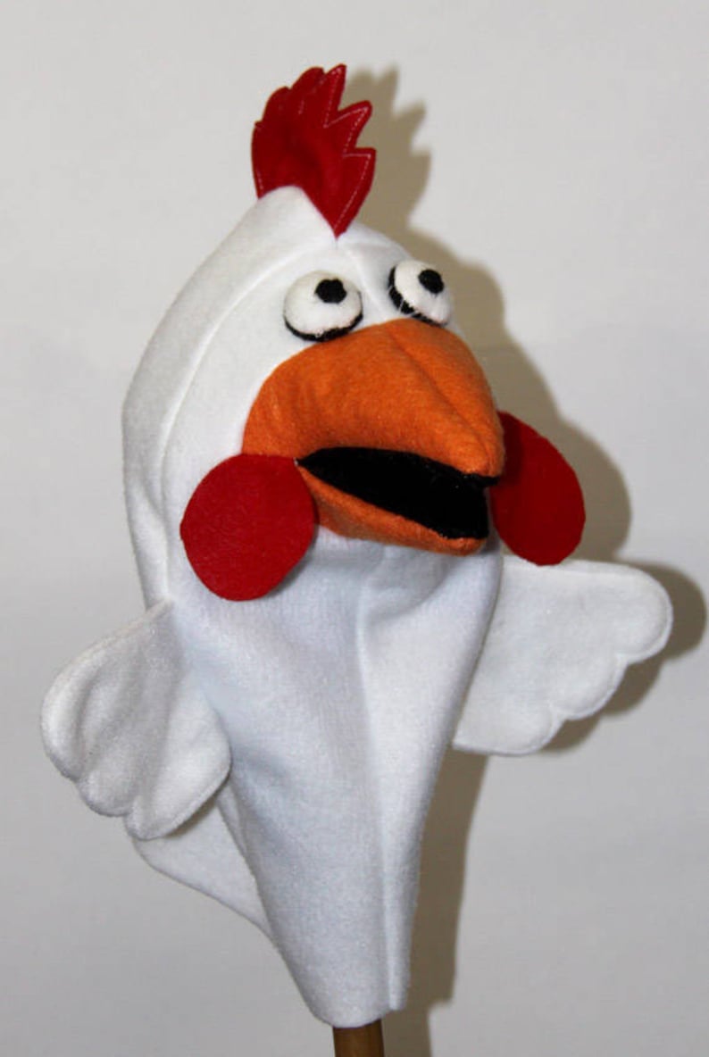 Chicken Hand Puppet Pattern with Movable Mouth Etsy