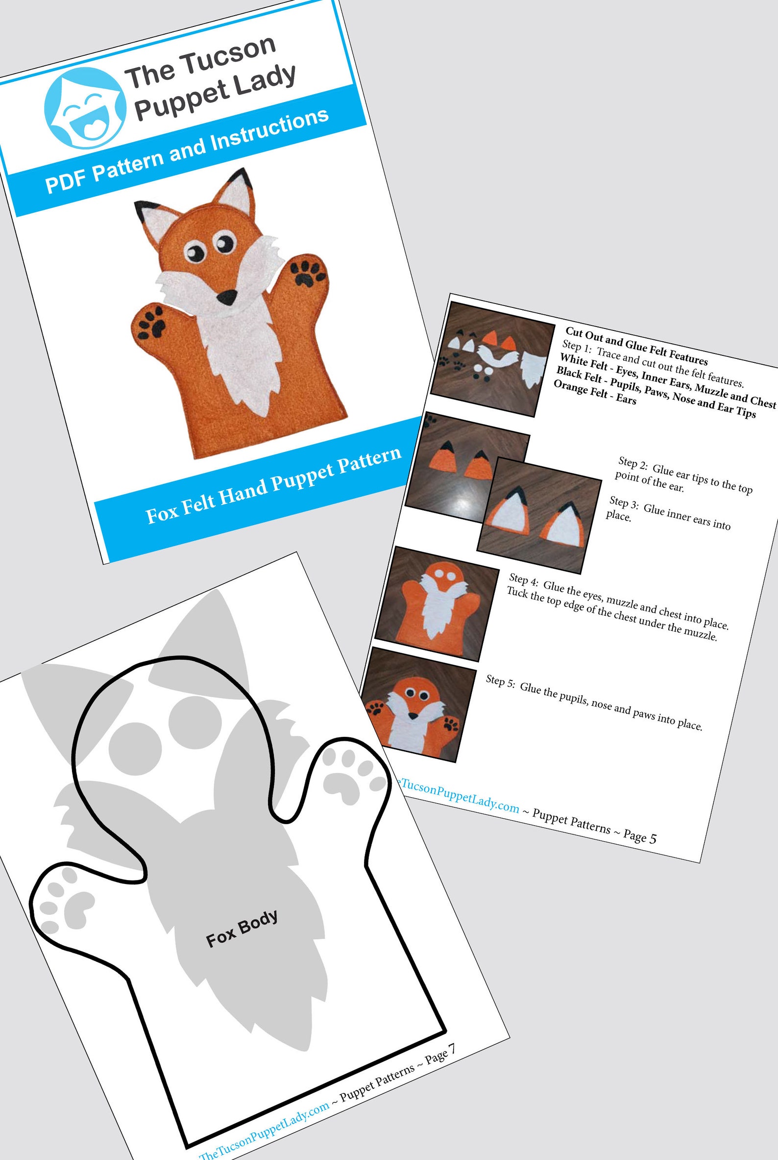 Animal Felt Hand Puppet Pattern Bundle 3 - Etsy