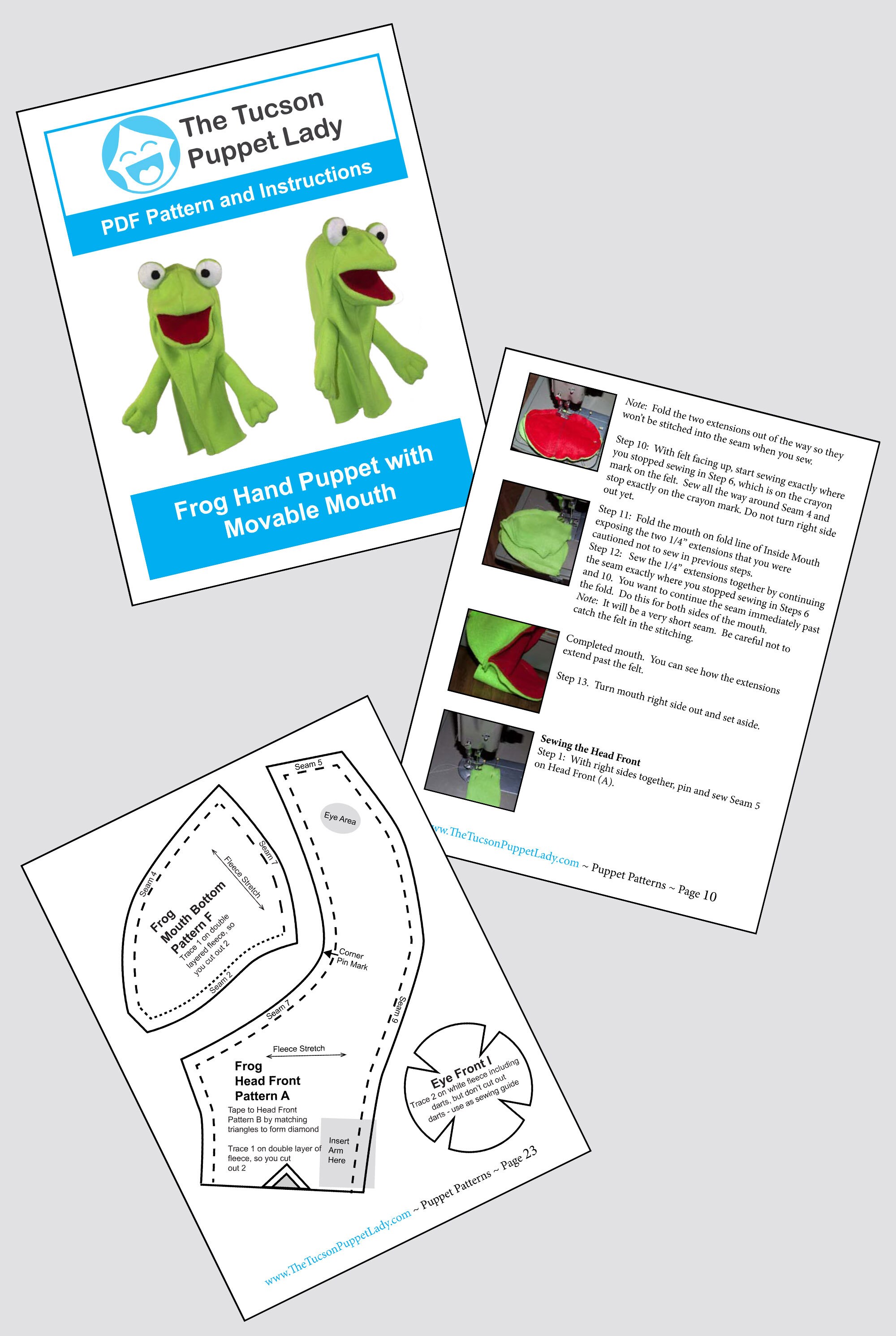 Frog Puppet Sewing Pattern - Etsy