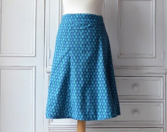 Jupe portefeuille réversible en coton (taille UK 10 à 20) taille libre ~ 28" de longueur