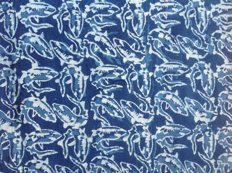 Indigo hand blockprinted fabric 2m 25