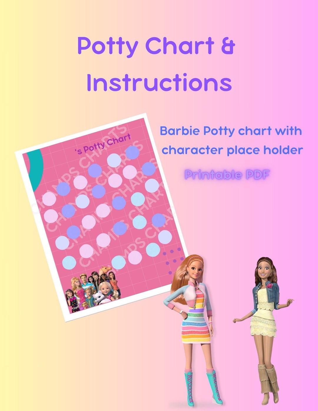 Barbie Potty Training Chart - Etsy
