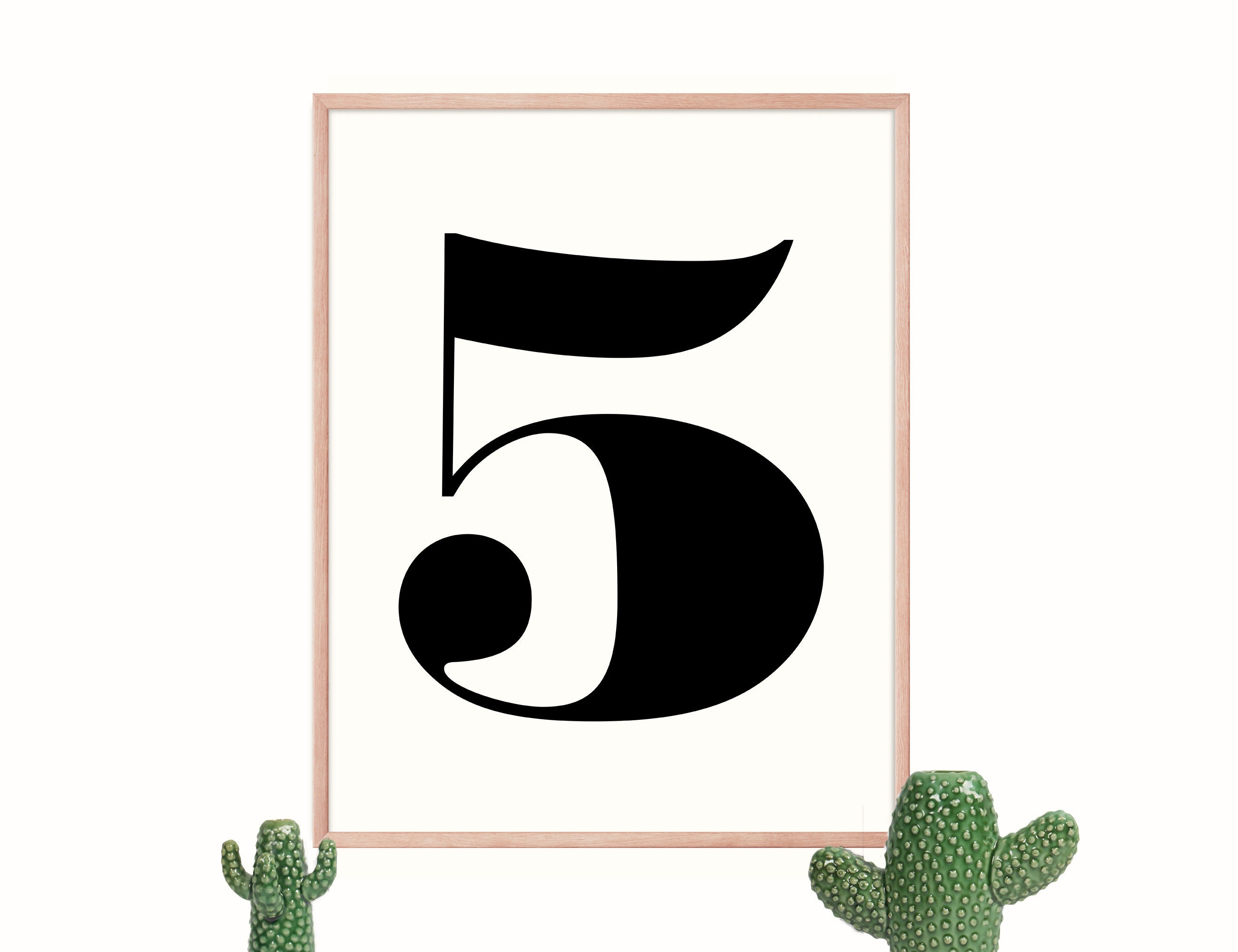 Bedroom Wall Decor Number One Typography Print Black and White. Numbers Poster Swiss Numbers Scandinavian Typography