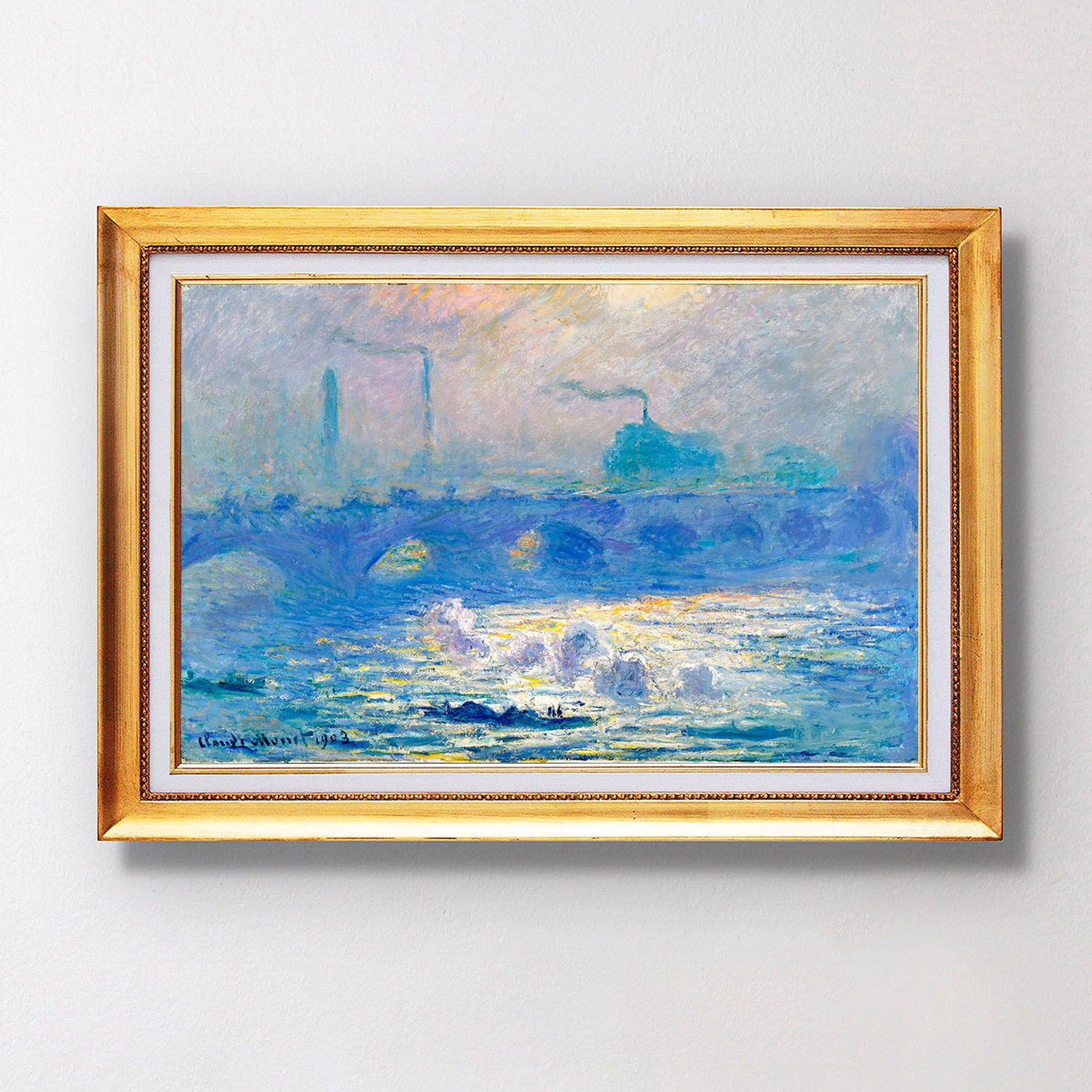 Claude Monet、WATERLOO BRIDGE、画集画、新品額装付 Waterloo Bridge (1899 – 1901) by Claude Monet – Artchive