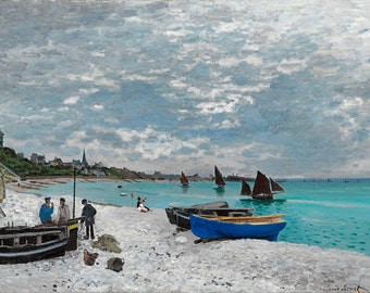 Claude Monet - the Beach at Sainte-adresse - Fine Art Glicée