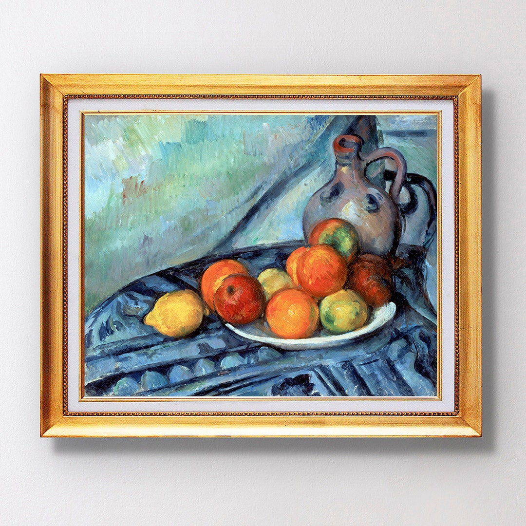 ジョルジュブラック【Pichet et Pommes sur la Table】 Paul Cezanne - Fruit and a Jug on a Table - 1894 - Fine Art Glicée