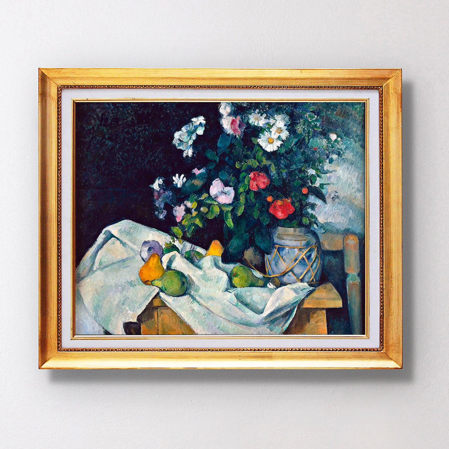 Paul Cezanne - Still Life With Flowers and Fruit - 1890 - Fine Art ...
