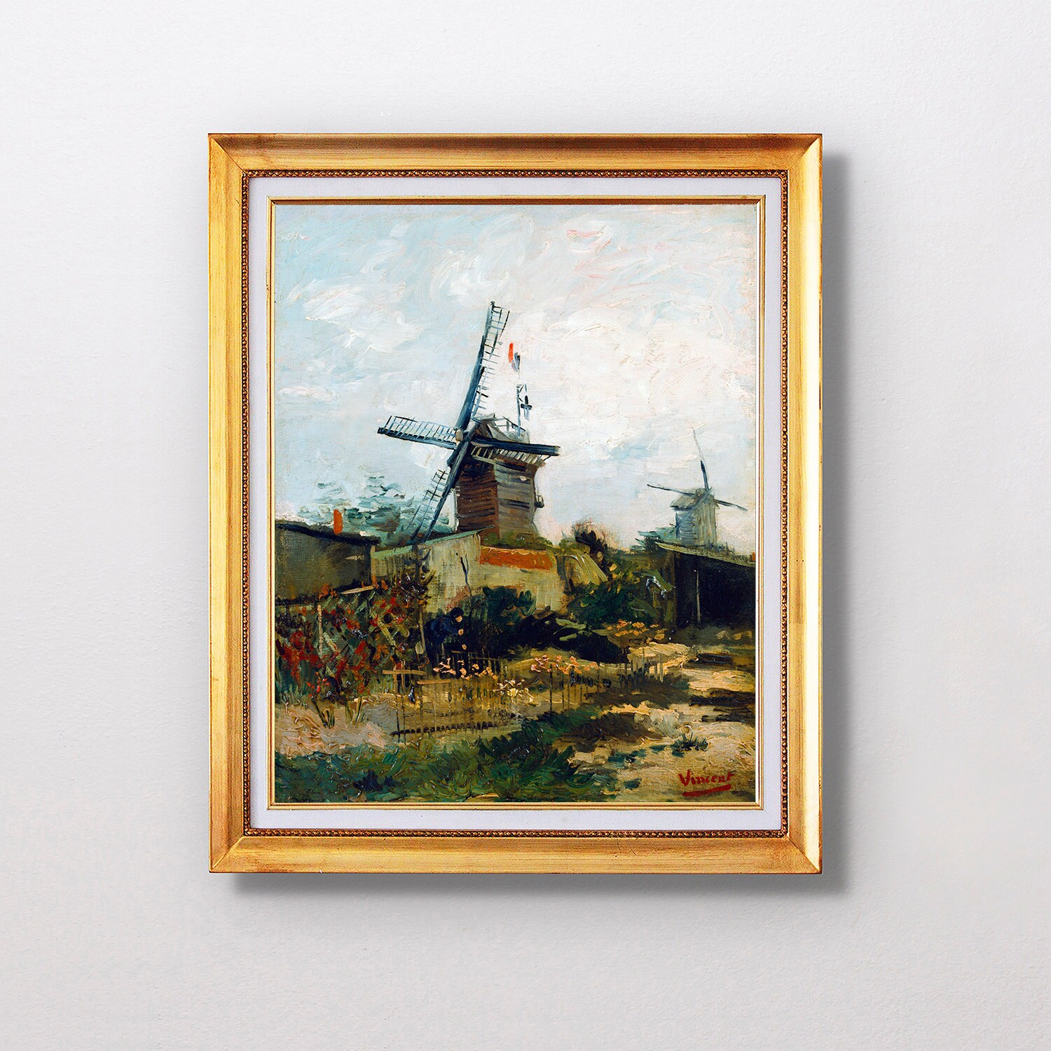 Vincent Van Gogh Windmills on Montmartre Fine Art Glic e 1886 SKU