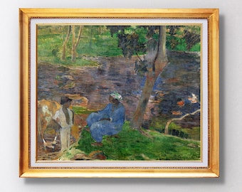 Paul Gauguin -  On the shore of the lake at Martinique - Fine Art Glicée - 1887 - SKU 0193