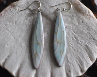 Evening Cicada Earrings, Japanese Copper Handcrafted Shippo Enamel Craft, Traditional Gift Wood Box