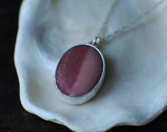 Handmade Yin Yang Enamel Pendant: Sterling Silver Moon Necklace