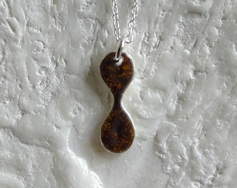 Shippo Enamel Gourd Necklace: Sterling Silver Japanese Charm