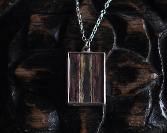 Rustic Sterling Silver Charm Necklace: Brass & Copper, Japanese Style