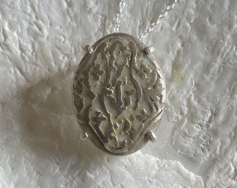 Enamel Sterling Silver Pendant Necklace: Japanese TATEWAKU Design