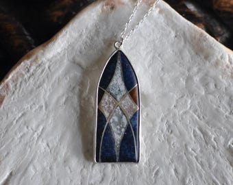 Cloister Cloisonne Enamel Necklace, Japanese Copper Handcrafted Shippo Enamel Craft, Traditional Gift Wood Box