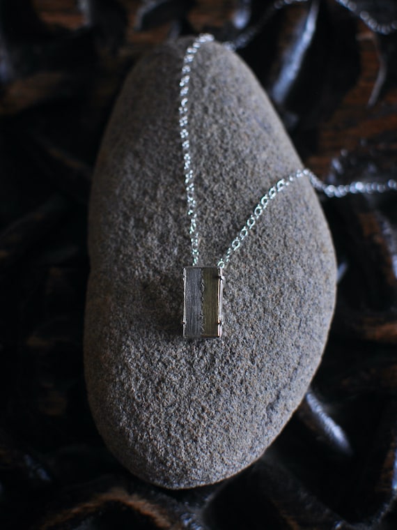 Rustic Sterling Silver Charm Necklace: Brass Accent, Japanese