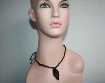 Costume. Festival clothes.OOAK Wearable Art Pixie Fairy Soft Brown Merino wool Felted Ivy Leaf Toadstool Woodland Nymph leaf Necklace