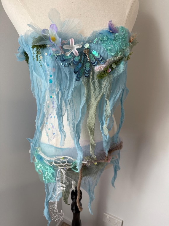 Ocean Mermaid Festival Ethereal Outfit! Ship Wreck. Drift Wood. Seaweed.  Textile Art to Wear Top and Belt.size Adjustable.ooak Wearable Art. - Etsy  Israel