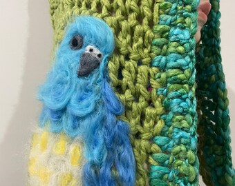 Freeform Crochet Hood. OOAK Wearable Art. Soft Mixed Wool  display picture 3