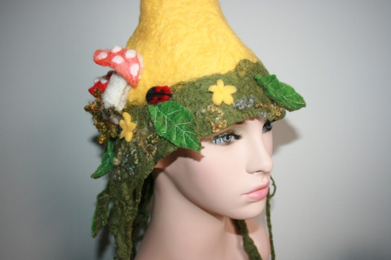 Toadstool Fungi Forest Fairytale Hat! Woodland Folk Felted Pixie