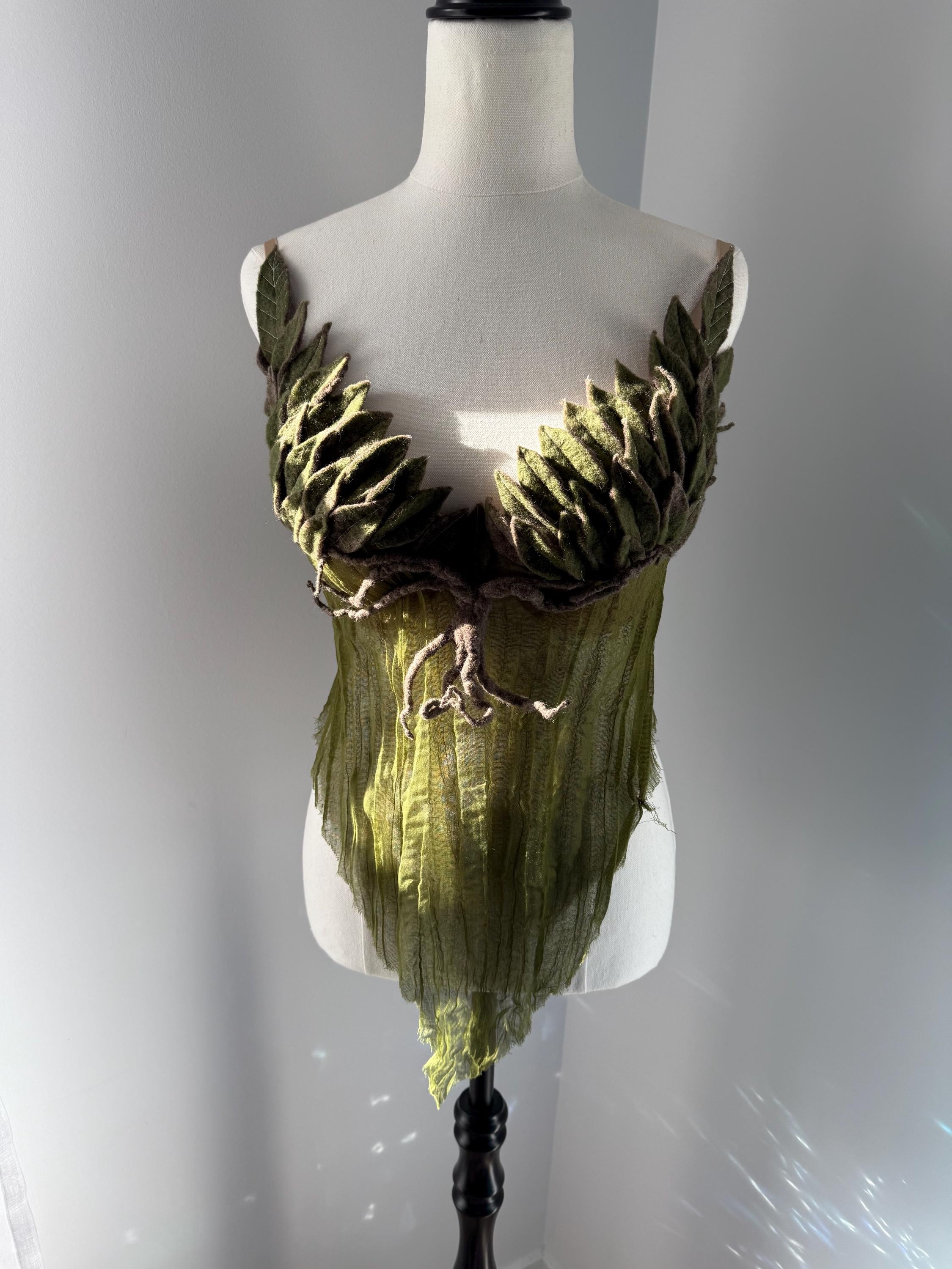 Forest nymph, full feather, boho, bohemian, Enchanted Forest Nymph in Green Attire · Free Stock Photo main image 2