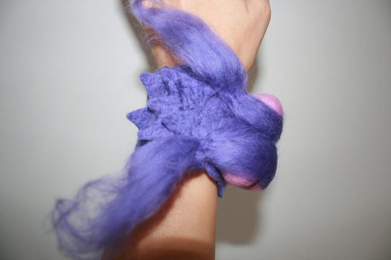 Dragons, Warriors And Princesses Felted Dragon Bracelet.Pixie Fairy.Festival clothes.OOAK Wearable Art.Purple And Pink My new Dragon Series. image 3