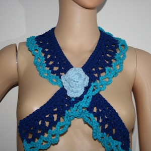 Embellished Romantic Boho Fairy shawl Poncho Scarf.Shabby chic shawl with crochet flower, lace detail.Altered couture. OOAK.Stunning,unique.