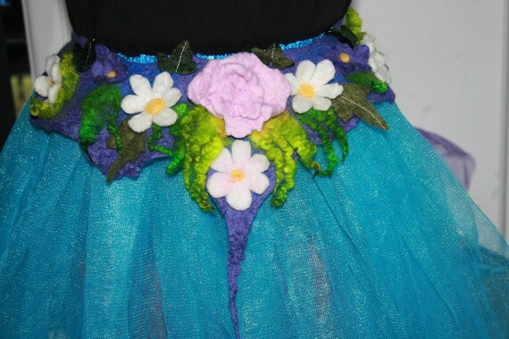 Beautiful Woodland Fairytale Flower Pixie Fairy Felt Belt/skirt