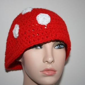 Large Toadstool Crochet Hat. Woodland wear. OOAK Wearable Art.Soft Merino wool. Hand made. Unique forest hat. Gift for him.