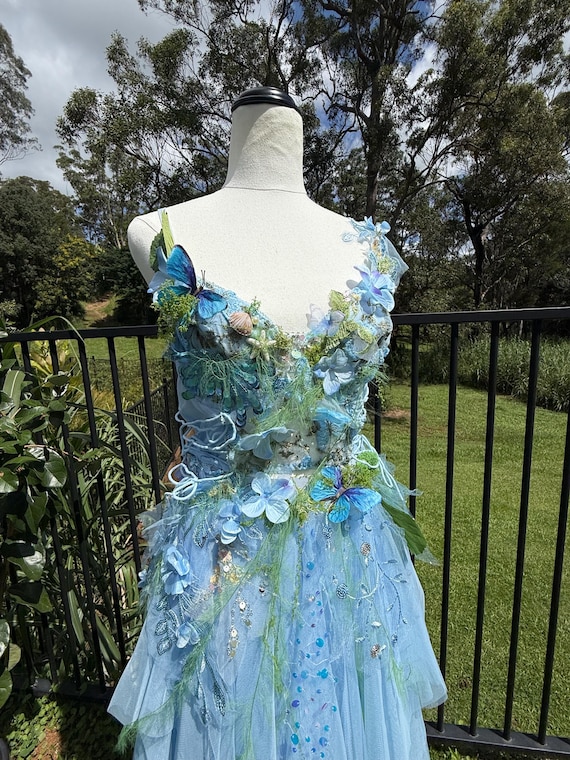 mermaid fairy dress Beautiful Art to wear Mermaid fairy Ethereal outfit! Made with love, a huge otherworldly imagination.Cascading lace,tiny beads, butterflies