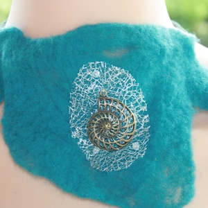 Beautiful Pixie Fairy Mermaid Siren Felt Necklace/Scarflette/Belt OOAK Wearable Art. Ready to send.
