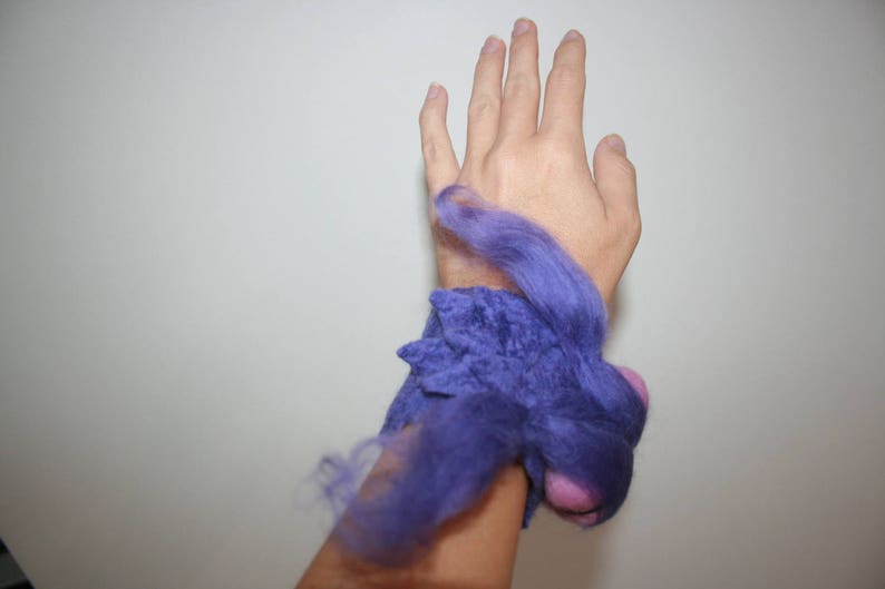 Dragons, Warriors And Princesses Felted Dragon Bracelet.Pixie Fairy.Festival clothes.OOAK Wearable Art.Purple And Pink My new Dragon Series. image 1