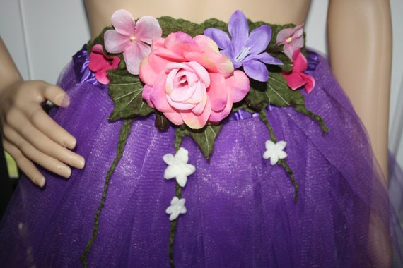 Beautiful Woodland Fairytale Flower Pixie Fairy Felt Belt/skirt