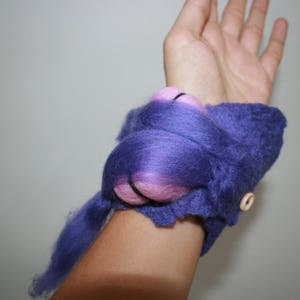 Dragons, Warriors And Princesses Felted Dragon Bracelet.Pixie Fairy.Festival clothes.OOAK Wearable Art.Purple And Pink My new Dragon Series. image 4