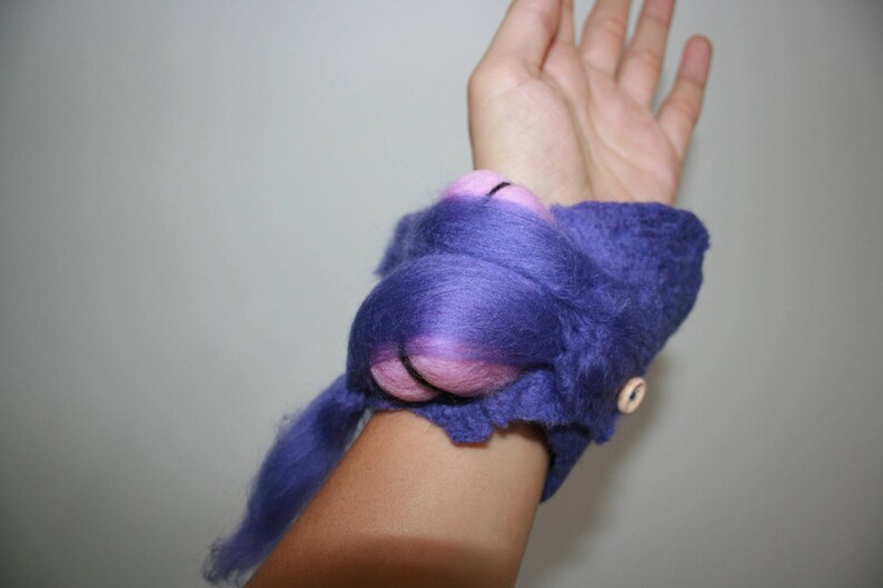 Dragons, Warriors And Princesses Felted Dragon Bracelet.Pixie Fairy.Festival clothes.OOAK Wearable Art.Purple And Pink My new Dragon Series. image 4
