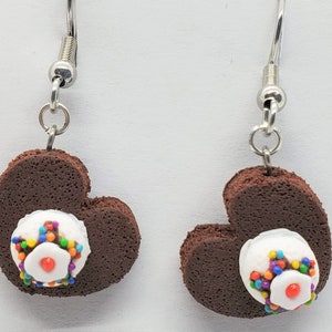 Brownie Sundae Dangle Earrings, Polymer Clay Food, Polymer Clay Earrings, Polymer Clay Jewelry, Miniature Food Jewelry