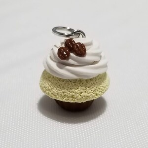 Pecan Cupcake Charm, Polymer Clay Food, Polymer Clay Charm, Polymer Clay Jewelry, Miniature Food Jewelry, Stitch Marker, Progress Keeper