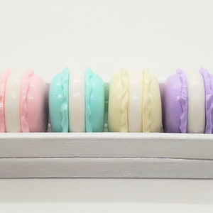 Tray of Pastel Macarons Magnet, Miniature Polymer Clay Food, Polymer Clay Magnet, Clay Fridge Magnet, Clay Locker Magnet