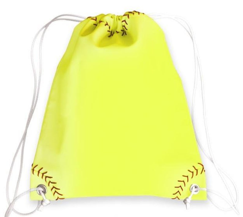 Softball Drawstring Bag Personalized Softball Gift Etsy