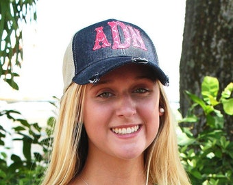 Women's Baseball Hat, Baseball Cap, Monogram Cap, Monogram Hat, Trucker Hat, Meshback Hat, Personalized Hat, Hat for the Beach, Trucker Cap