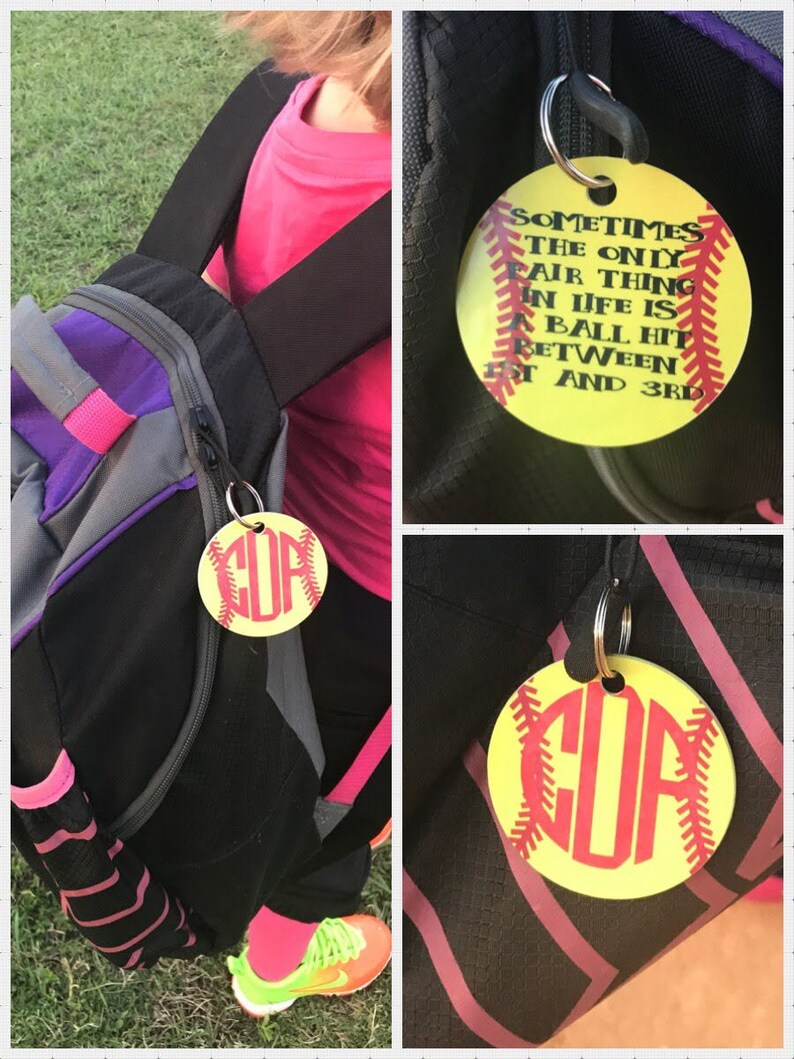 Monogrammed Baseball keychainmonogrammed softball Etsy