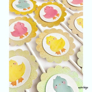Baby Duck Cupcake Toppers, Baby Shower Toppers, Easter Cupcake Toppers, Cupcake Toppers, Toppers, Baby Toppers, Baby Shower, Easter Party