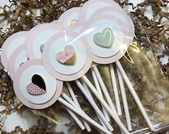 Toppers de cupcakes de la Saint-Valentin, Hearts Cupcake Toppers, Toppers de cupcakes sur le thème du cœur, Cupcake Toppers, Toppers, Party Toppers