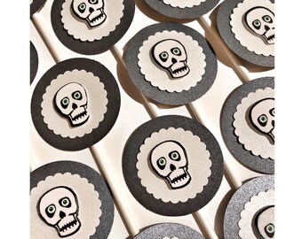 Skull Cupcake Toppers, Cupcake Toppers, Day of The Dead Cupcake Toppers, Dia De Los Muertos Cupcake Toppers , Toppers, Toppers d’anniversaire