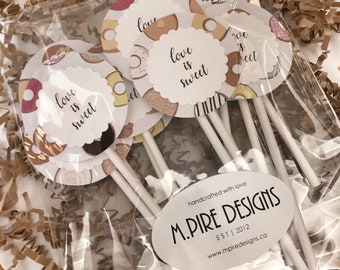 Love is Sweet Cupcake Toppers, Love Cupcake Toppers, Cupcake Toppers, Toppers, Party Toppers