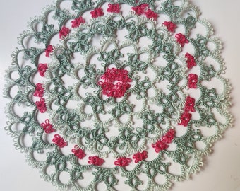 Rosebuds and Sage Doily by Denise Munoz