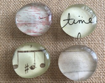 Music magnets - glass magnets - stone magnets - pebble magnets - refrigerator magnets - memo board - chalk board - musician gift