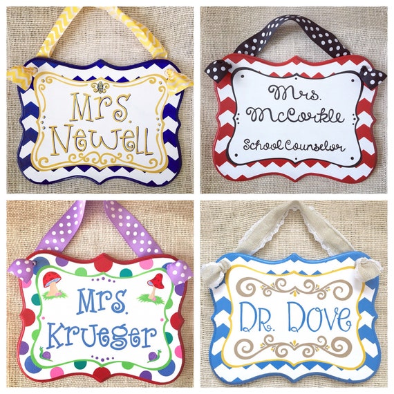 custom name sign teacher name sign office decor name etsy